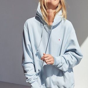 Baby Blue Champion Reverse Weave Hoodie